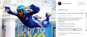 La intensa vida de Hamilton vista en sus redes sociales