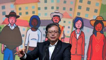 Colombian President Gustavo Petro looks on during an event with peace negotiators of Colombia's government and the National Liberation Army (ELN) rebels, in Bogota, Colombia August 3, 2023. REUTERS/Vannessa Jimenez