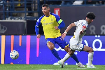 Cristiano Ronaldo during the Saudi Pro League match between Al-Nassr and Al-Taawoun.