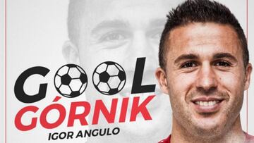 Igor Angulo, jugador del Gornik Zarbzre.