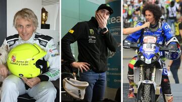Jesús Calleja, Nani Roma y Julián Merino, pilotos que han abandonado el Dakar.