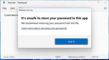 Windows 11 te avisará si una app puede filtrar tu contraseña