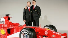 Michael Schumacher y Rubens Barrichello en su etapa de Ferrari.