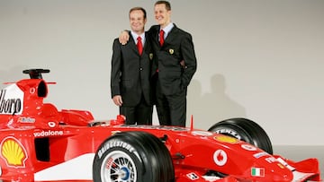 Michael Schumacher y Rubens Barrichello en su etapa de Ferrari.