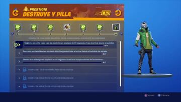 Fortnite Battle Royale - Temporada X: desaf&iacute;os de prestigio de Destruye y pilla