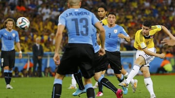 James Rodr&iacute;guez y su gol a Uruguay en el Mundial de Brasil