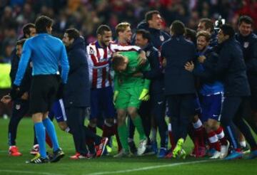 El Atlético celebró el pase a cuartos.