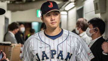 Japan's Shohei Ohtani arrives for a press conference ahead of the World Baseball Classic at the Tokyo Dome in Tokyo on March 8, 2023. (Photo by Yuichi YAMAZAKI / AFP)