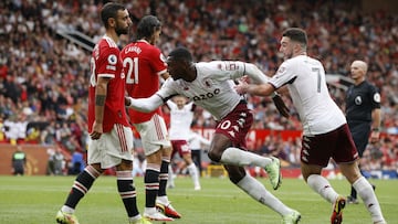 Aston Villa&#039;s Kortney Hause celebrates with John McGinn. 