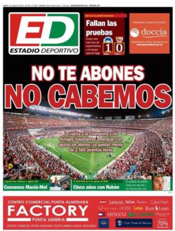 Portadas de la prensa deportiva