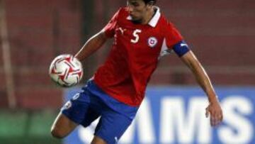 Igor Lichnovsky, durante un encuentro como capitán de la selección sub20 de Chile.