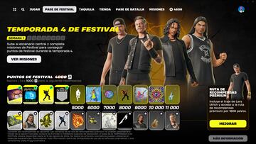 fortnite festival temporada 4 pase festival metallica