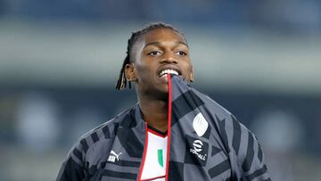 Rafael Leao, jugador del AC Milan, antes de un partido.