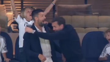 Uno de los vídeos del año: brutal reacción de Djokovic y sus hijos en el Bernabéu al gol de Valverde