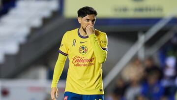 Diego Valdes of America during the 15th round match between America and Cruz Azul as part of the Liga BBVA MX, Torneo Clausura 2025 at Ciudad de los Deportes Stadium, on April 12, 2025 in Mexico City, Mexico.