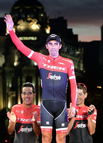 Alberto Contador raced for the last time in the final stage of the Vuelta a España in Madrid after a career that reaped two Tours de France, two Giros and two Vueltas. The whole race has been special," said Contador after his final appearance. "Yesterday