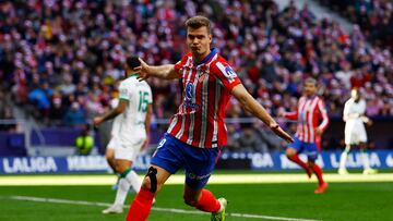 Soccer Football - LaLiga - Atletico Madrid v Getafe - Metropolitano, Madrid, Spain - December 15, 2024 Atletico Madrid's Alexander Sorloth celebrates after scoring their first goal REUTERS/Susana Vera