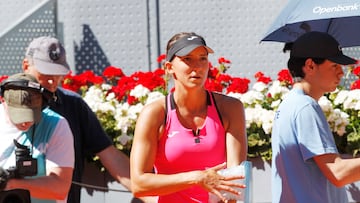 La tenista española Rebeka Masarova, durante su partido ante Cristina Bucsa en el Mutua Madrid Open.