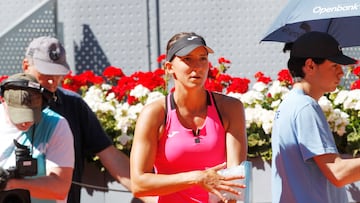 La tenista española Rebeka Masarova, durante su partido ante Cristina Bucsa en el Mutua Madrid Open.