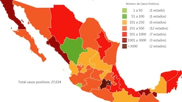 Mapa y casos de coronavirus en México por estados hoy 7 de mayo