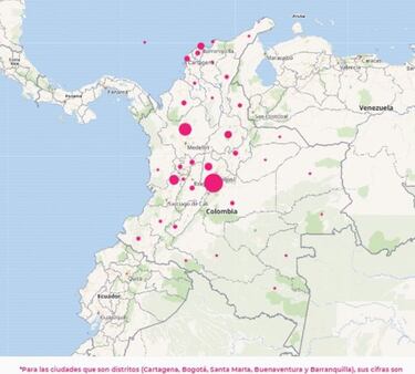 Mapa de casos y muertes por coronavirus por departamentos en Colombia: hoy, 26 de agosto