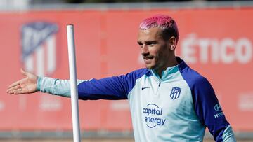 Griezmann, en una sesión del Atlético en Majadahonda. Tormenta en Balaídos.