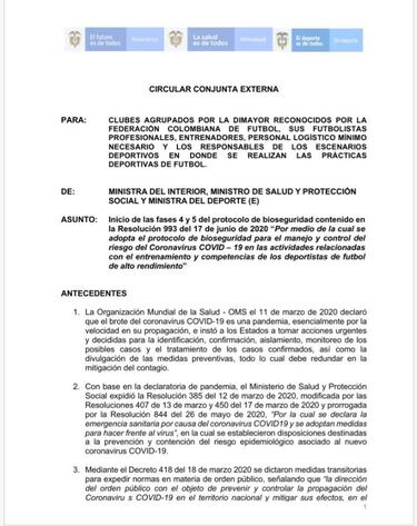 MinSalud autoriza las fases 4 y 5 para la vuelta del FPC