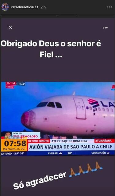 Vaz vivió el susto de su vida: su vuelo aterrizó de emergencia