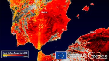 Los satélites registran 53 grados en el suelo de España