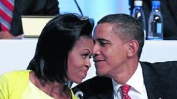 <b>PAREJA.</b> Michelle, con su marido y presidente, Barack Obama.