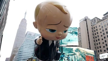 El globo &quot;Boss Baby&quot; durante el desfile del D&iacute;a de Acci&oacute;n de Gracias de Macy&#039;s en Nueva York el 26 de noviembre de 2020.