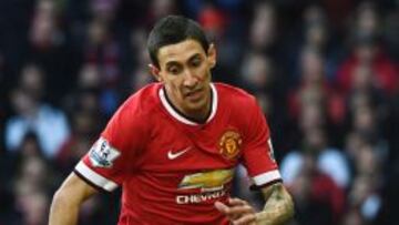 Di Mar&iacute;a, en un partido con el Manchester United.