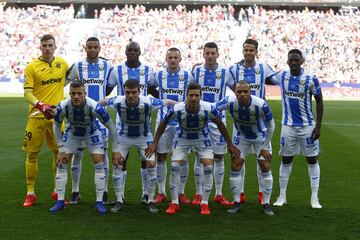 El Leganés se presentó en el Metropolitano con: Lunin, Nyom, Tarín, Reyes, Omeruo, Kravets, Vesga, Rubén Pérez, Eraso, Braithwaite y En-Nesyri.