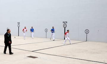 Los manistas Iñaki Lizaso, Iker Urmeneta, Arkaitz Esnaola y Julen Urruzola se han encargado del partido de exhibición. 