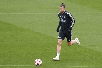 Gareth Bale durante el primer entrenamiento del Real Madrid.