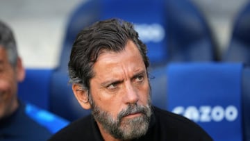 Quique S¨¢nchez Flores durante el ¨²ltimo partido de su equipo.