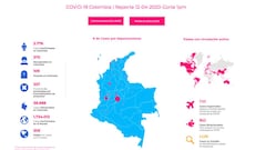 Este es mapa del coronavirus en Colombia, distribuido por departamentos y regiones, a hoy 12 de abril de 2020. Bogot&aacute; es la ciudad m&aacute;s afectada.