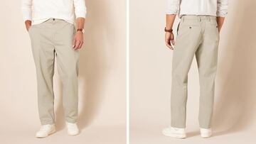 Pantalones chinos antiarrugas y elásticos para hombre de Amazon Essentials