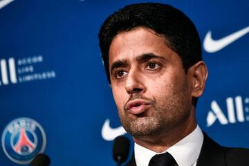 Paris Saint-Germain's Qatari President Nasser Al-Khelaifi.