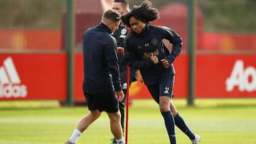 Soccer Football - Champions League - Manchester United Training - Aon Training Complex, Manchester, Britain - October 22, 2018   Manchester United&#039;s Tahith Chong during training   Action Images via Reuters/Jason Cairnduff