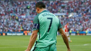 Cristiano Ronaldo, tras marcar su segundo gol ante Hungría.