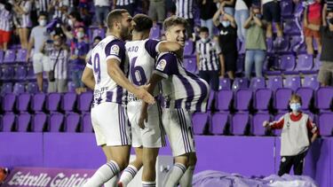 VALLADOLID, 20/08/21. PHOTOGENIC. PARTIDO DE LA LIGA SMARTBANK ENTRE EL REAL VALLADOLID Y EL REAL ZARAGOZA. GOL DE TONI VILLA