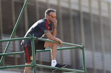 Luis Enrique durante uno de sus primeros entrenamientos. 