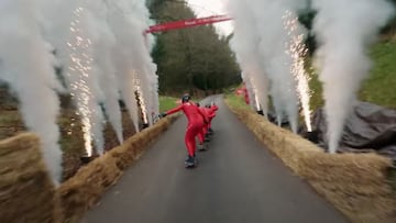 Guinness World Record de velocidad patinando en skate en grupo. 