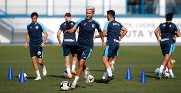 Jorge Sáenz en un entreno con el Leganés