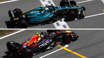 Comparación del Aston Martin y el Red Bull.