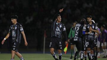 Bryan Gonzalez celebra su gol 1-2 de Pachuca durante el partido FC Juarez vs Pachuca, correspondiente a la jornada 14 del Torneo Clausura Grita Mexico C22 de la Liga BBVA MX, en el Estadio Olimpico Benito Juarez, el 15 de Abril de 2022.
