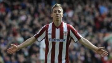 Muniain celebra el gol del triunfo.
