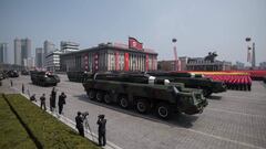 Imagen de un desfile militar en Corea del Norte el pasado 15 de abril con motivo del 105 aniversario de Kim Il-sung.