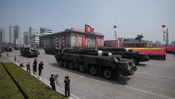 Imagen de un desfile militar en Corea del Norte el pasado 15 de abril con motivo del 105 aniversario de Kim Il-sung.